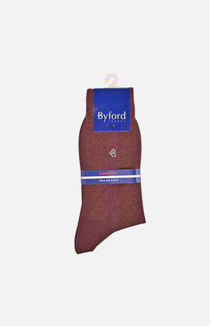 Mercerized Cotton Executive Socks(Burgundy)