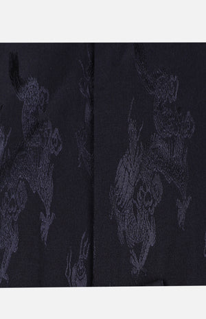 Silk Padded Jacket (Dragon Pattern)-Navy