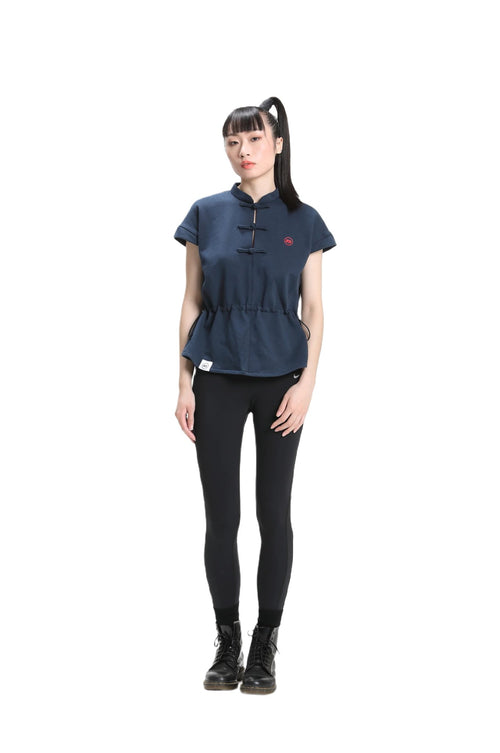 Navy Drawstring Top