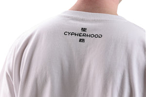 White T shirt with blue print