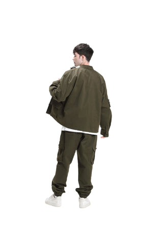 Military green Canvas Windbreaker
