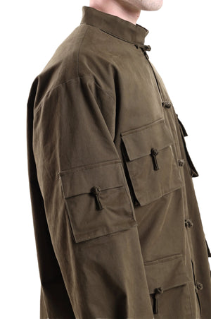 Military green Canvas Windbreaker
