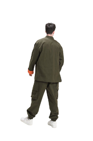 Military green Unisex Kungfu Jacket