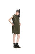Military green Sleeveless Loose Cheongsam