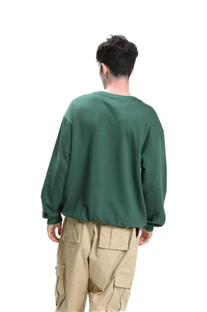 Military green round-neck Pullover