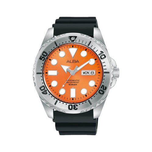 ALBA Mechanical Orange With Silicone Strap Watch AL4497X1