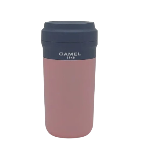 Camel Cuppa28 Glass Vacuum Mug in Plastic Case 280ml(Pink)