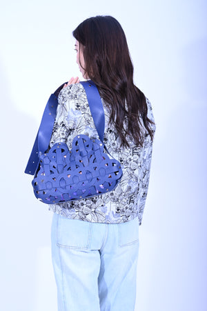 YUE HWA X BLIND by JW Chinese Knot Laserut Handbag Blue