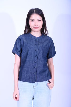 Line & Curve Ladies Demin Short Sleeves TopYL236F-10