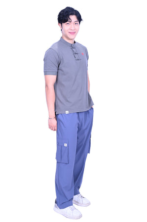 CYPHERHOOD Chinese Polo Shirt Ash Grey