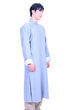 Mandarin Square Men's Linen Cheongsam-GREY