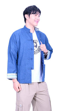 Line & Curve Men's Cotton Jersey Tang Jacket Mid Blue 2