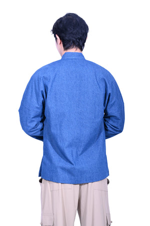 Line & Curve Men's Cotton Jersey Tang Jacket Mid Blue 2