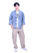 Line & Curve Unisex Denim Tang Jacket Grey