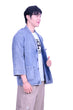 Line & Curve Unisex Denim Tang Jacket Grey