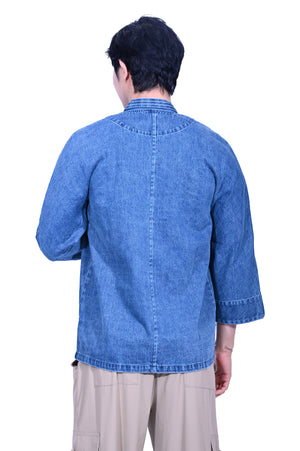 Line & Curve Unisex Denim Tang Jacket Blue