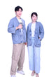 Line & Curve Unisex Denim Tang Jacket Grey