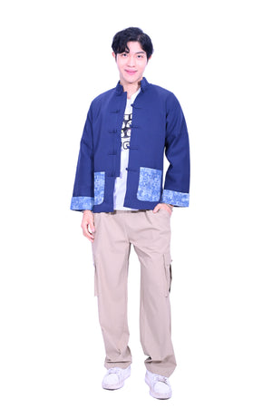 Line & Curve Men's Cotton Jersey Tang Jacket Blue 2