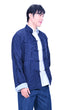 Mandarin Square Silk Reversible Jacket Grey/Navy