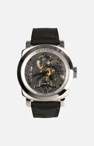 Peacock P507-3 Steel Tourbillon Movement Watch