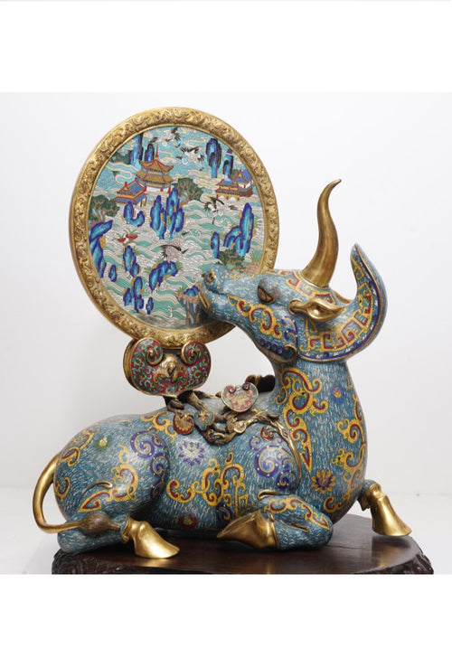 Cloisonne Rhinoceros(Without Wooden Stand)