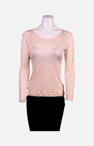 Silkcity Long Sleeves Round Neck Silk Ladies Spencer-Pink