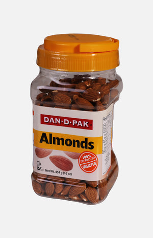 Dan-D Pak Almonds 100% Dry Roasted (Unsalted) (454g)