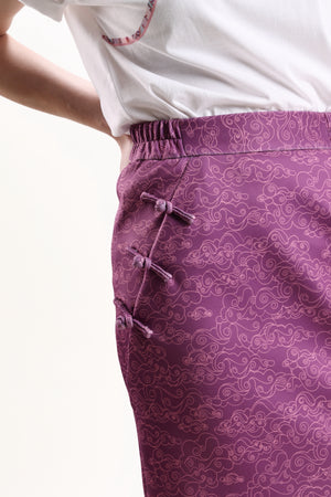 Purple Printed Skirt